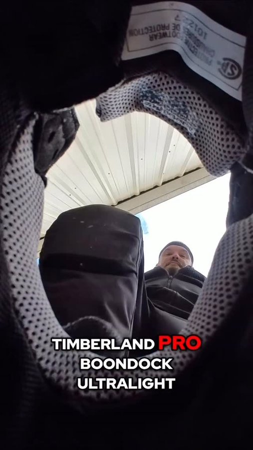 Instagram post by @drdecks for Timberland PRO. Caption reads: Meet my daily driver: @timberlandpro Boondock....