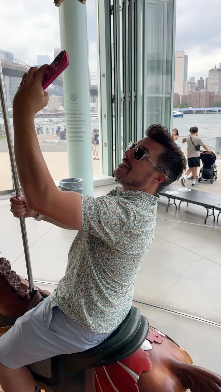 Instagram post by @crackberrykevin for Clicks. Caption reads: 🎠 😂 A little #BTS from today’s @clickskeys shoot....