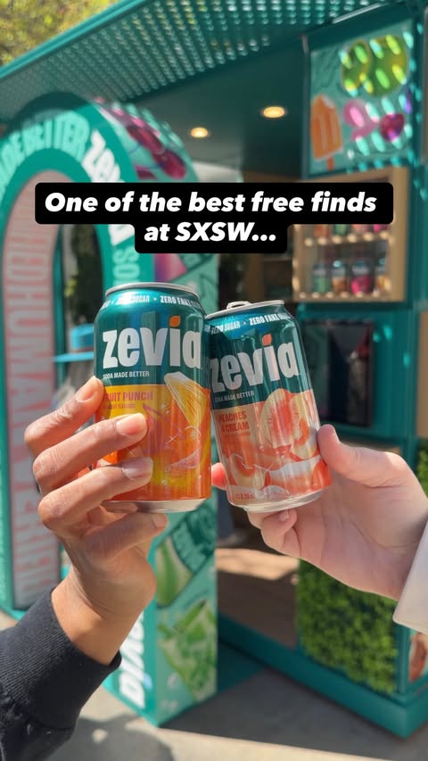 Instagram post by @theaustintourist for Zevia. Caption reads: [...] favorite (free!) SXSW finds so far: the....