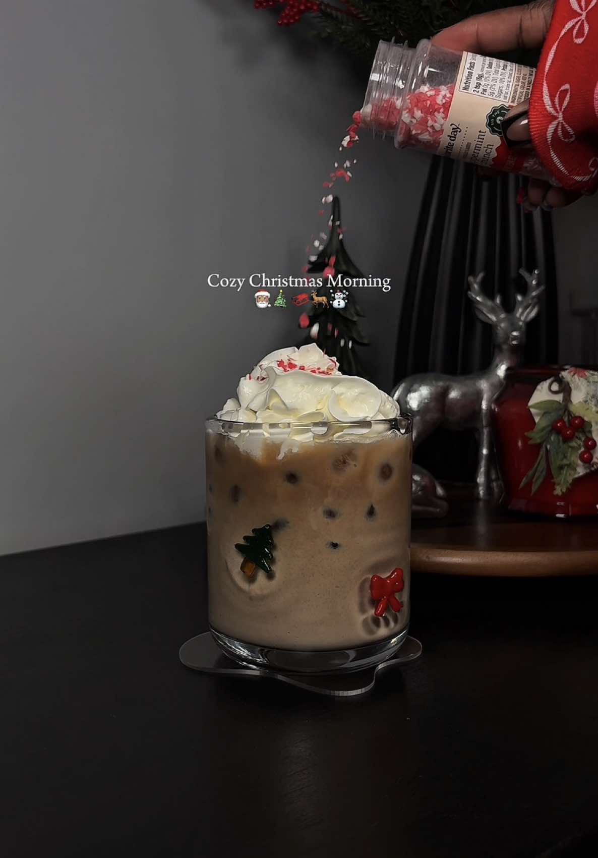 TikTok post by @iam_barb_ for Chobani. Caption reads: Cozy Christmas Morning- Home made @Starbucks....