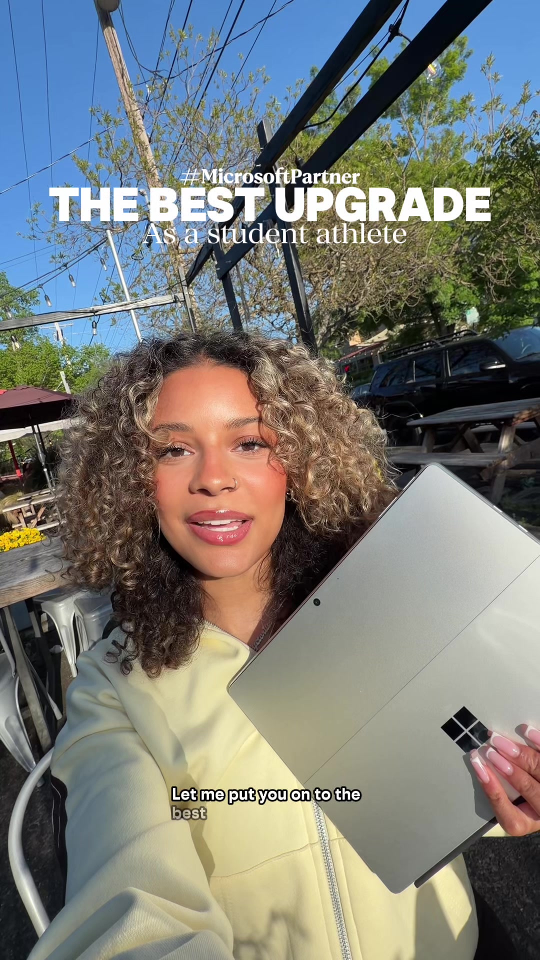 TikTok post by @annaleisetaylor for Windows. Caption reads: [...] I’ve made as a student athlete! A Windows 11....