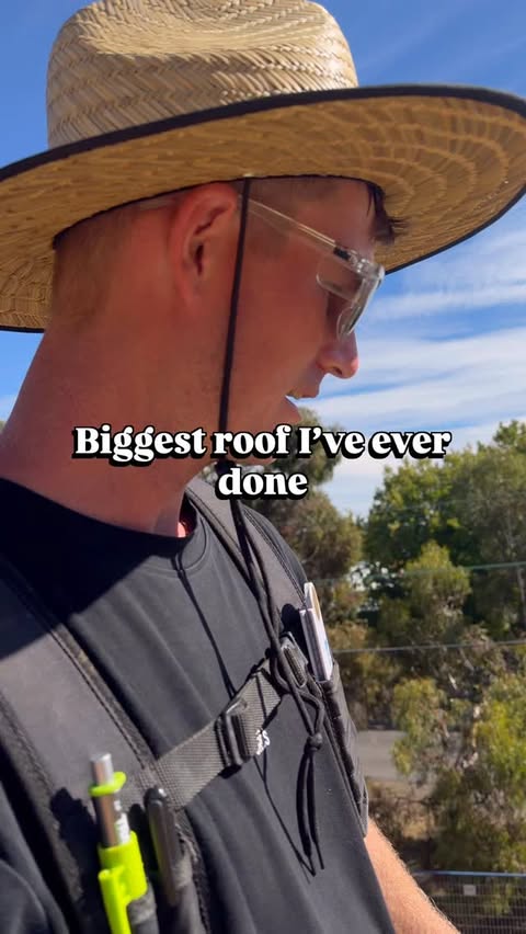 Instagram post by @sammy_aitken for Blundstone. Caption reads: What a job, definitely the biggest roof I’ve ever....