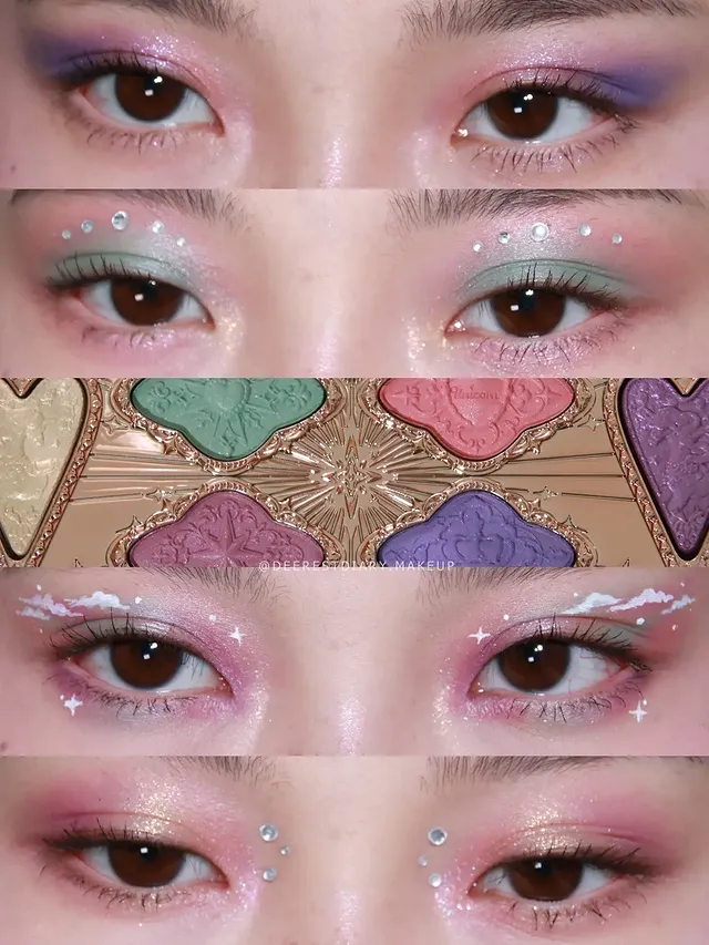 Instagram post by @deerestdiary.makeup for Flower Knows Cosmetics. Caption reads: 🌟🦄 Stellar Unicorn (pr/gifted) 🦄🌟 First thing....