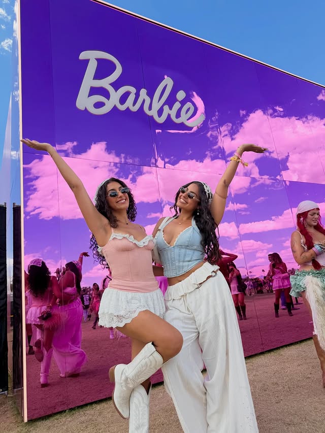 Instagram post by @angelaaguilarrr for Barbie. Caption reads: What do you mean we’re in the Barbie house at....