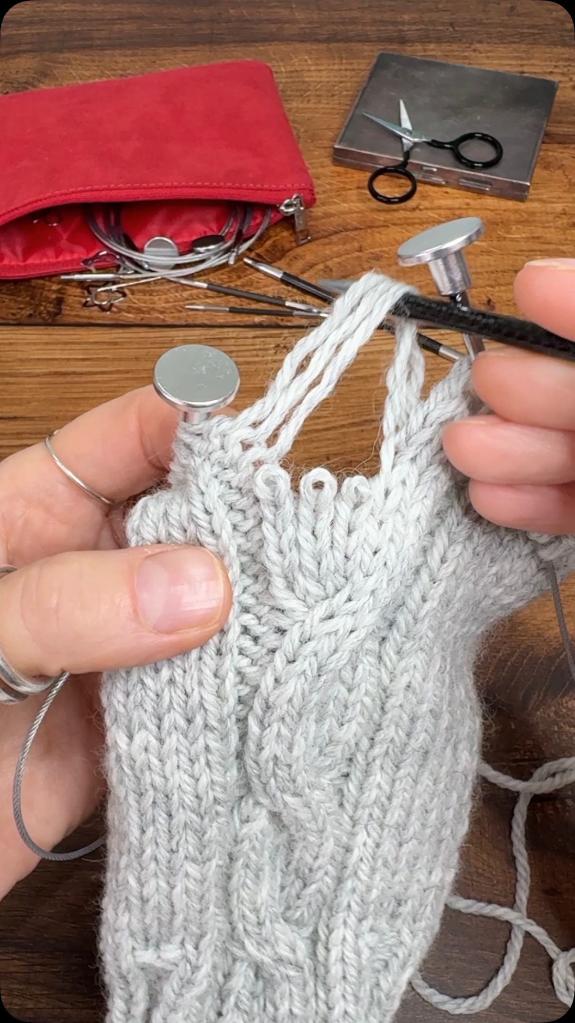 Instagram post by @alexandrabrinck for KnitPro. Caption reads: [ad] If you're anything like me, you're probably....