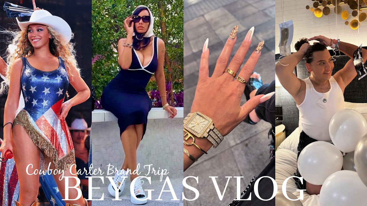 YouTube post by @PeytonCharles for BetterHelp. Caption reads: Vegas Vlog | Cowboy Carter Brand Trip Vacay w/ The....