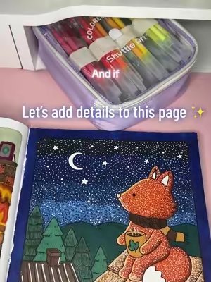 TikTok post by @bywhitneyb_ for Shuttle Art. Caption reads: [...] page and add a few details using my @Shuttle....
