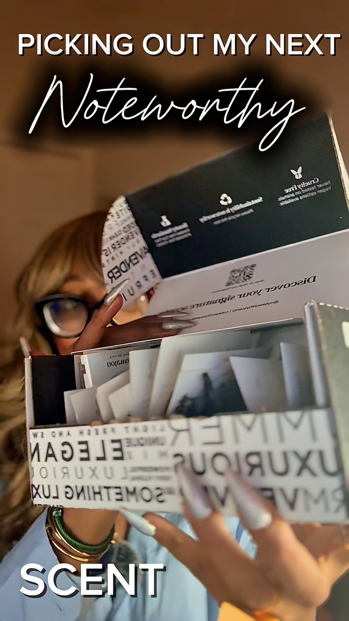 Instagram post by @iamloloalexis for Noteworthy Scents. Caption reads: [...] to need a dedicated shelf for my....