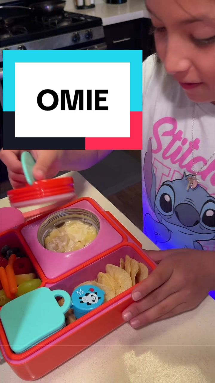 TikTok post by @louie_hinojosa00 for OmieLife. Caption reads: [...] #school #food #kids #lunch #healthy....