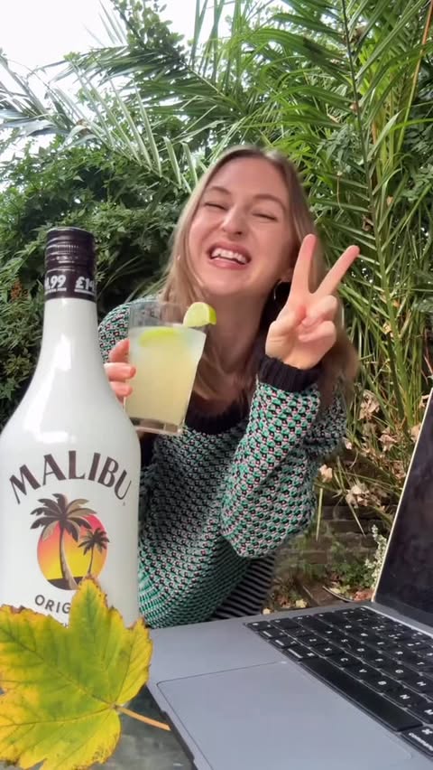 Instagram post by @imogenandrewscomedy for Malibu Drinks. Caption reads: Put those phones down and pick up a @malibu_rum....