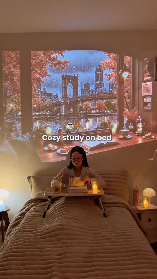 Instagram post by @studywithemmane_ for Bedsure Home. Caption reads: It’s the time of year for the coziest vibes!

The....