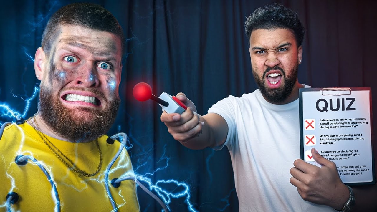 YouTube post by @youshouldknowpodcast for MANSCAPED. Caption reads: THE ELECTRIC SHOCK TEST! -You Should Know Podcast-....
