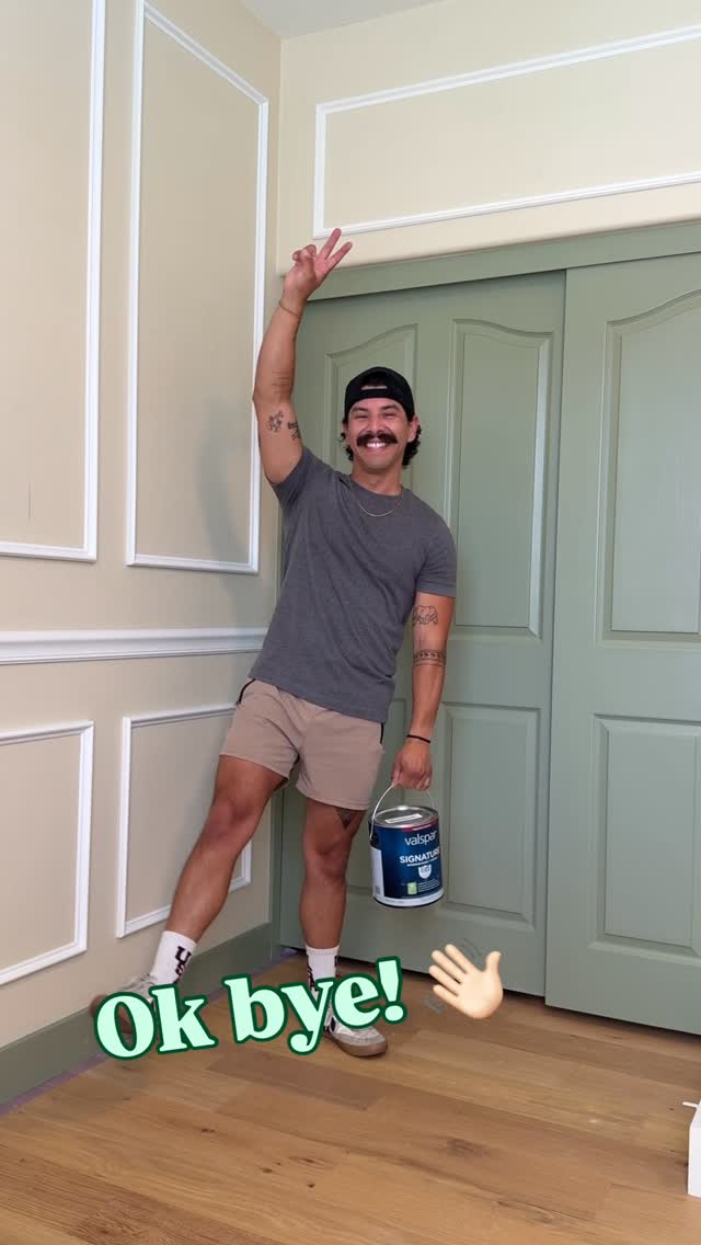 Instagram post by @kyledidit for Valspar. Caption reads: #ad - Last year I built an office for my wife and....