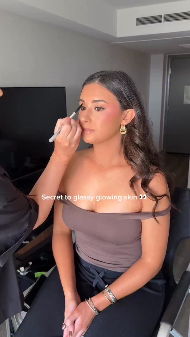 Instagram post by @allisonkayeglam for BYOMA. Caption reads: Glassy glowy skin unlocked with the @byoma....