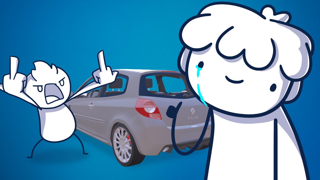 YouTube post by @Souvenirs_de_maël for Holzkern. Caption reads: I took the car with THE CRAZY BUS MAN 😱.