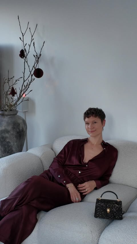 Instagram post by @steffiesolbach for Mytheresa. Caption reads: my perfect Christmas outfit exists

Definitely not....