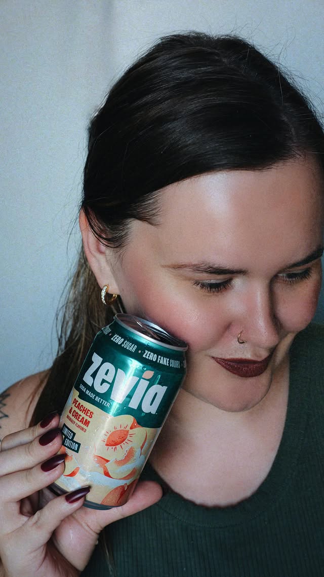 Instagram post by @alyonkashe for Zevia. Caption reads: 🍑 🍑 🍑

Couldn’t resist when I saw Peaches &....