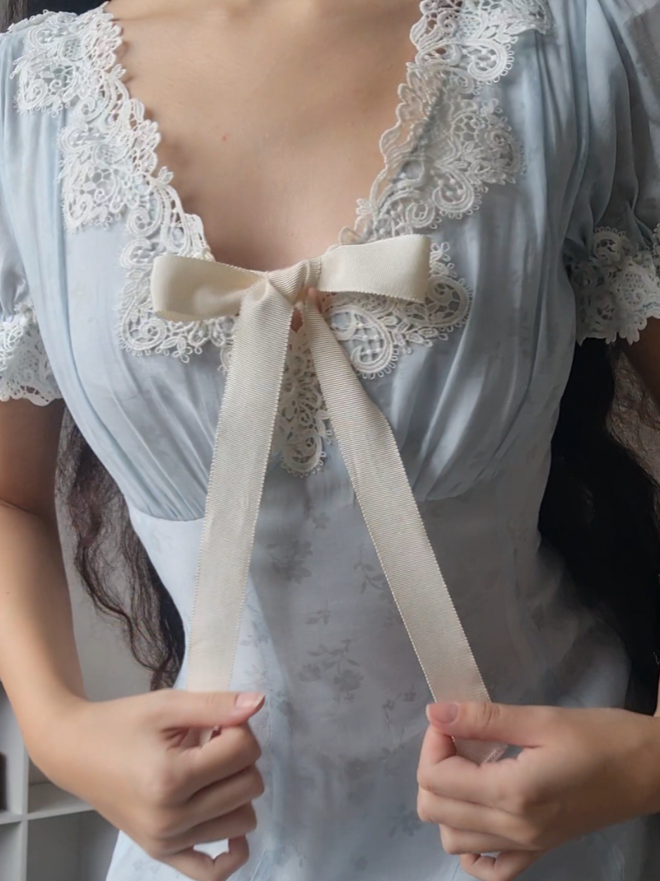 TikTok post by @lunamyosotis for LaceMade. Caption reads: Alice or Sophie maybe 🐰👒@LaceMade #上品コーデ #ootd....