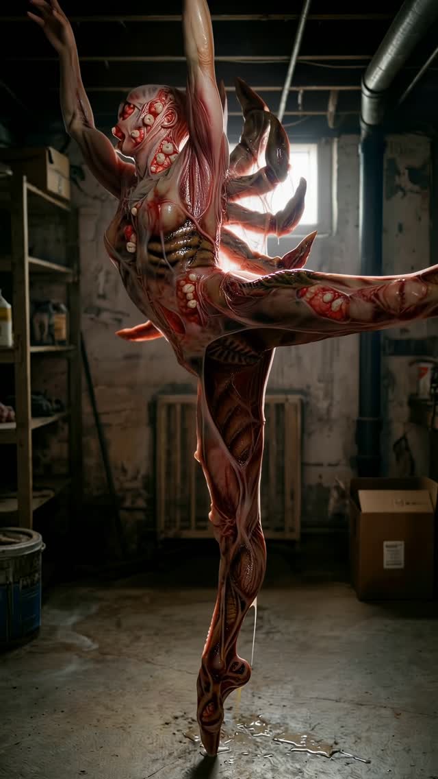 Instagram post by @lola.viscera for Freepik. Caption reads: practicing my ballet....