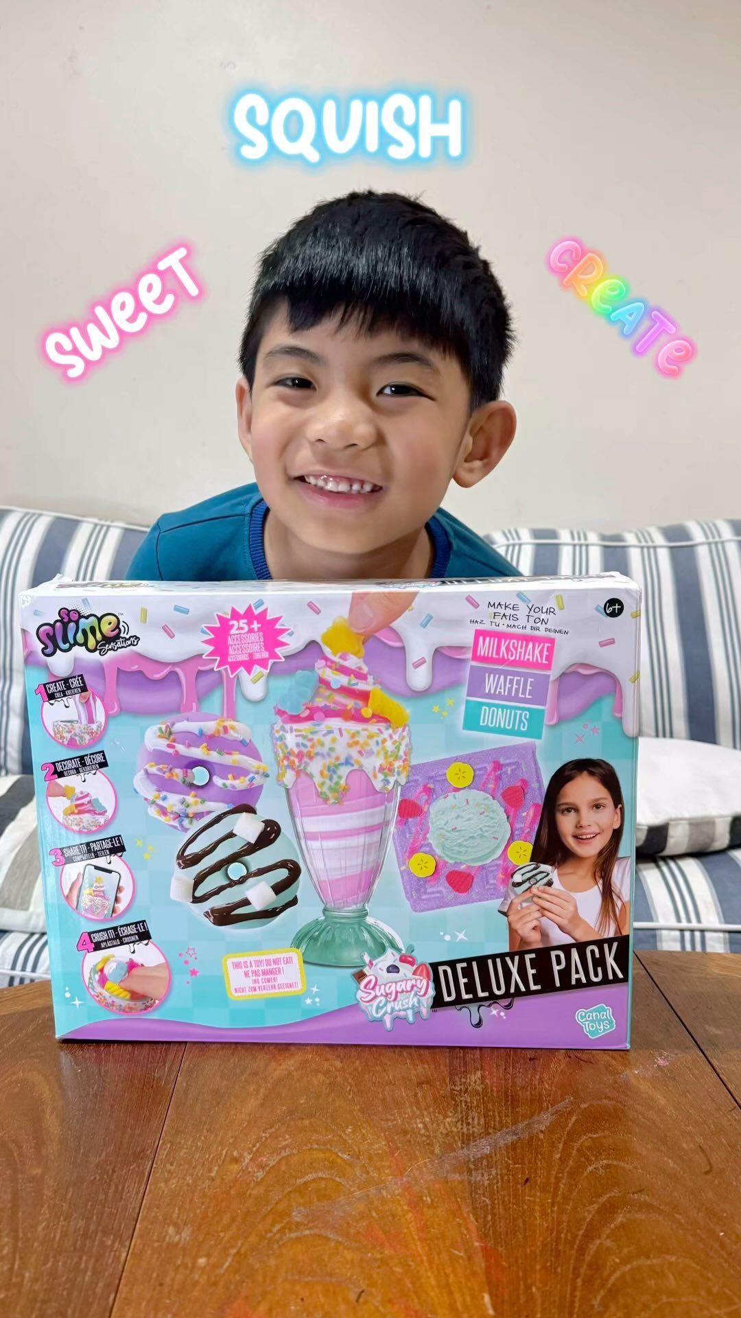 Instagram post by @thetrinidadfamily for CANAL TOYS. Caption reads: My kids enjoyed creating sweet treats with....