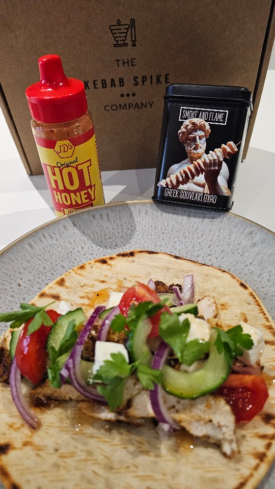 Instagram post by @smokeandflameuk for JD’s Hot Honey. Caption reads: [...] is a game changer. Then glazed with....