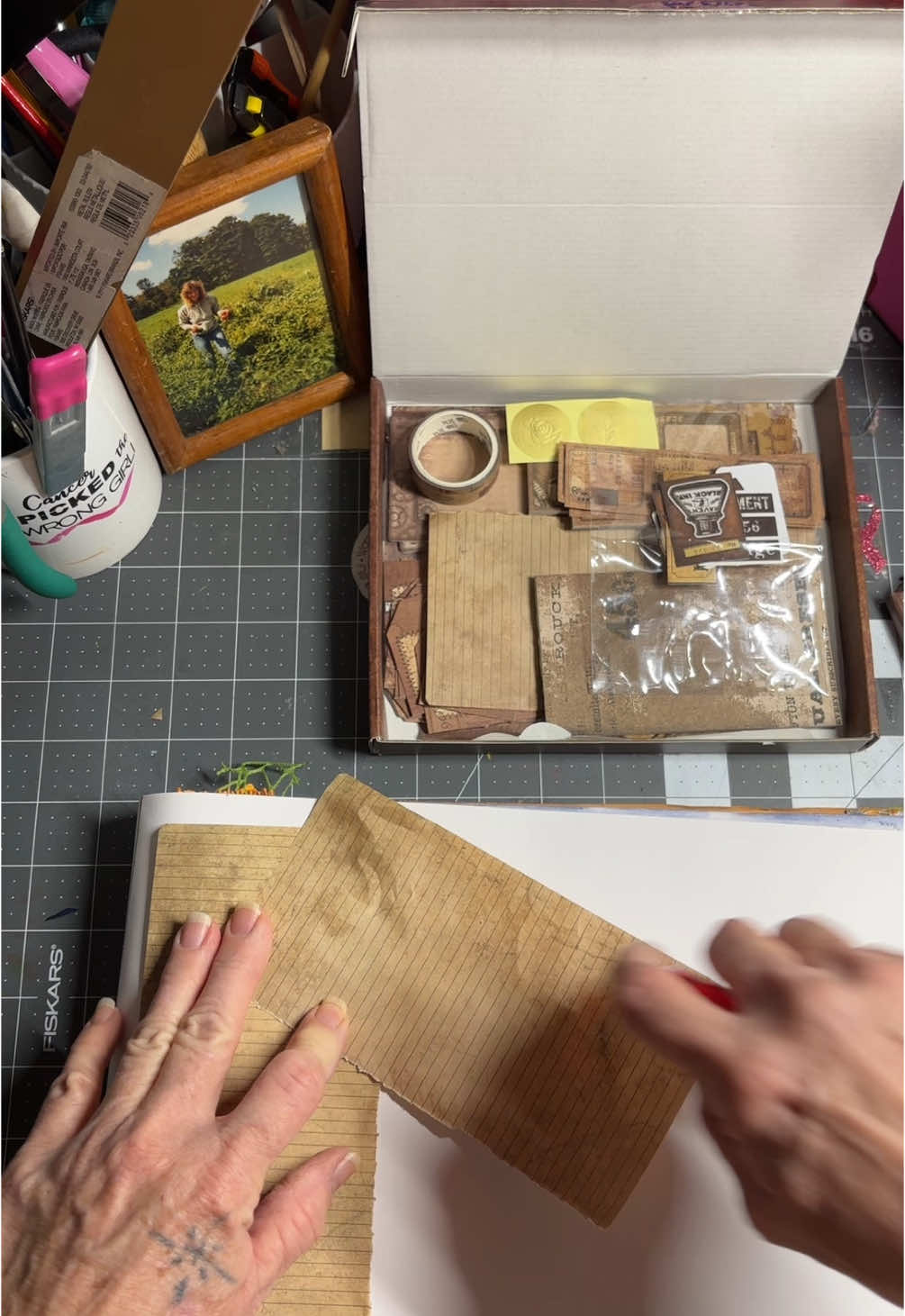 TikTok post by @journaling_moore for FuntoArt. Caption reads: Junk Journal Kit #journaling_moore @Funto Art....