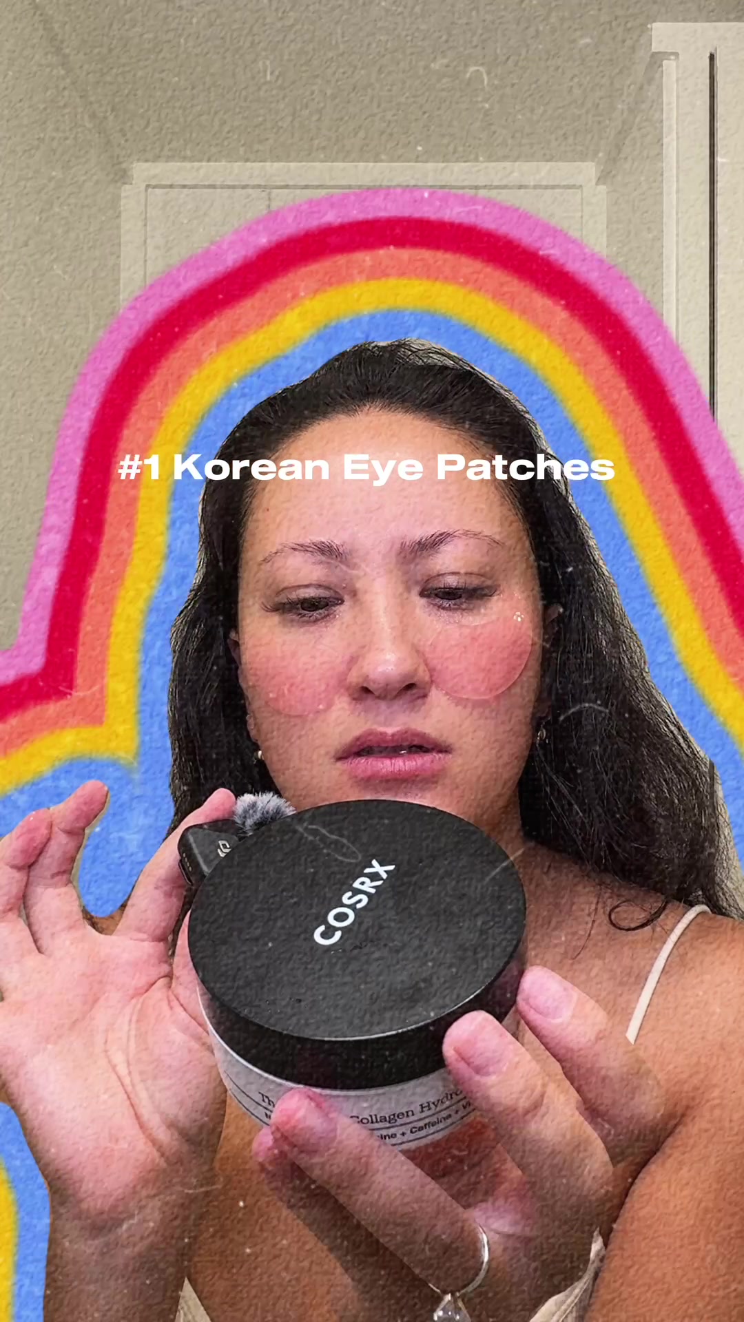 TikTok post by @emilyots for COSRX. Caption reads: [...] link below! #koreanskincare #glassskin....