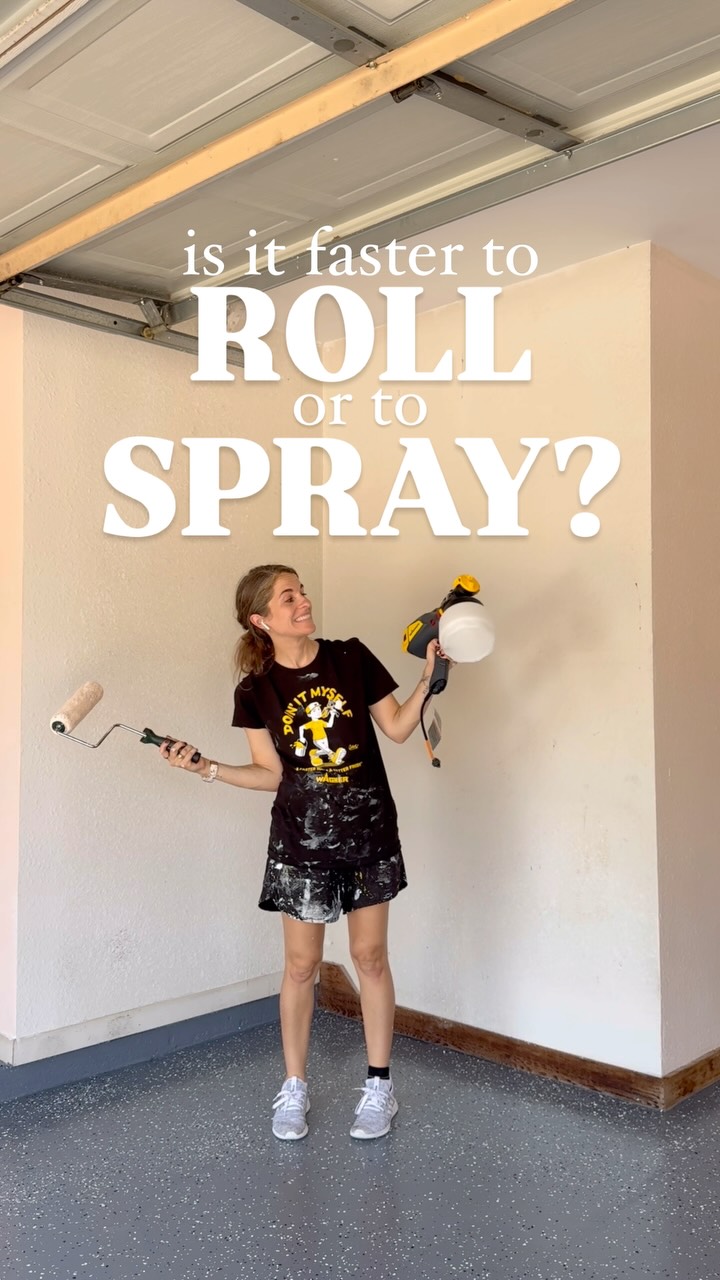 Instagram post by @loverenovations for Wagner SprayTech. Caption reads: Busting out a paint sprayer for a painting job can....