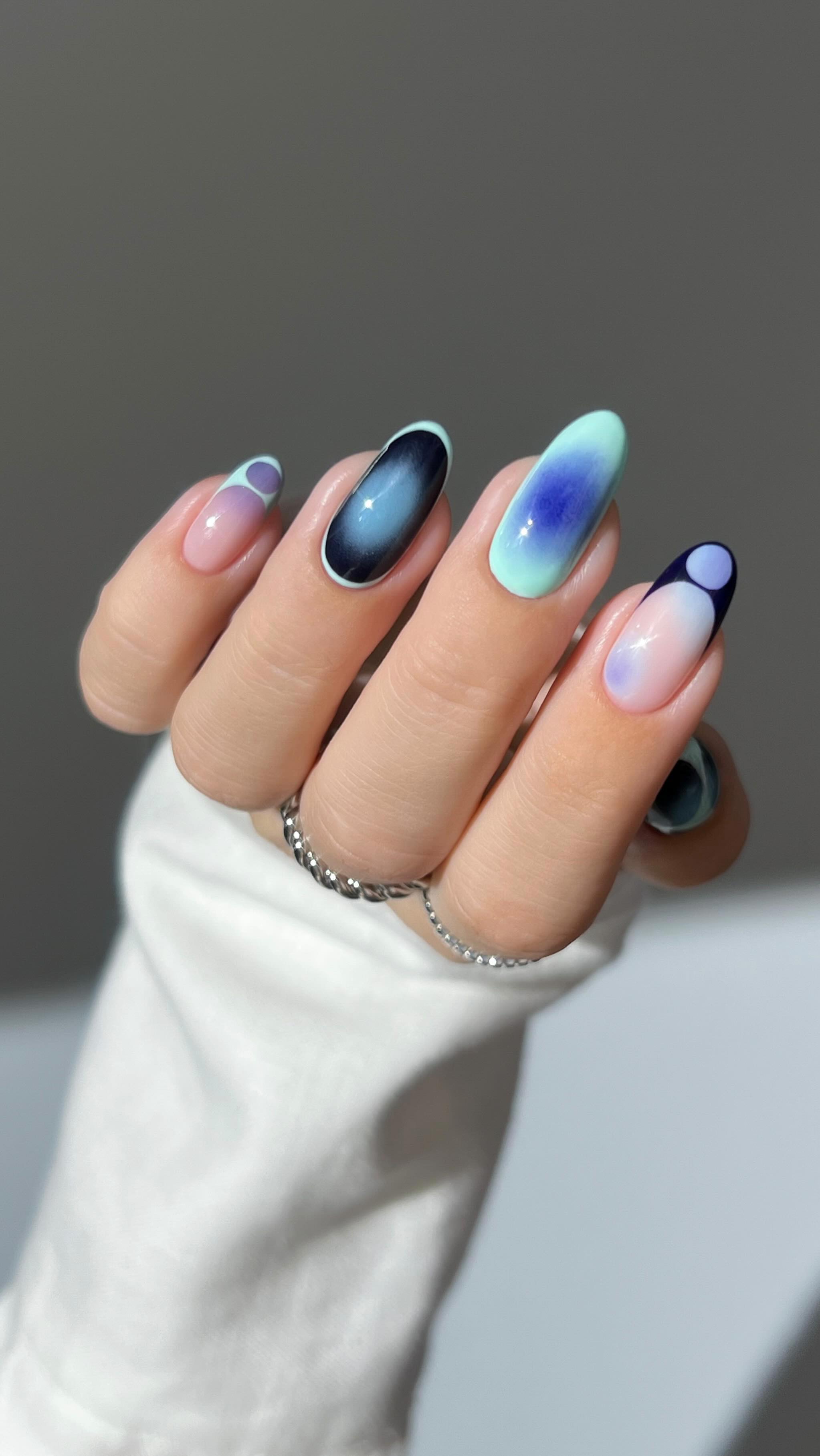 Instagram post by @heygreatnails for Apres Nail. Caption reads: [...] calm and bold for fall with....