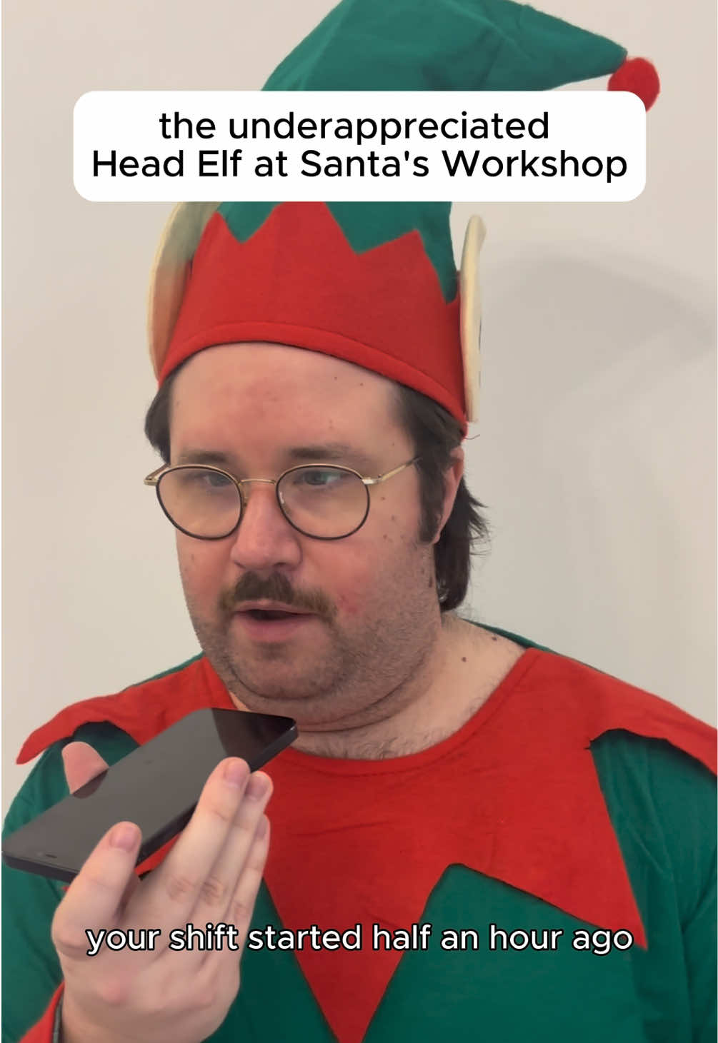 TikTok post by @alnashcomedy for Moonpig. Caption reads: [...] this Christmas 🧝🏻 get 20% off all @Moonpig....