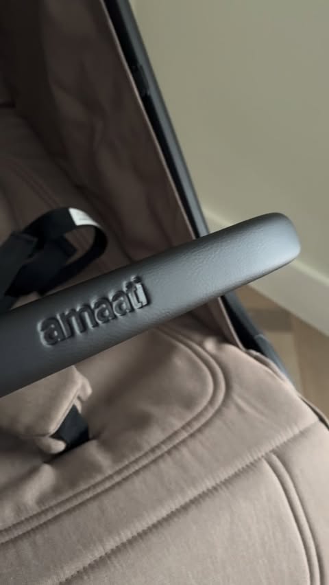 Instagram post by @huckleberryandme for Pramworld. Caption reads: [...] New Amaati Perla Compact Stroller from....