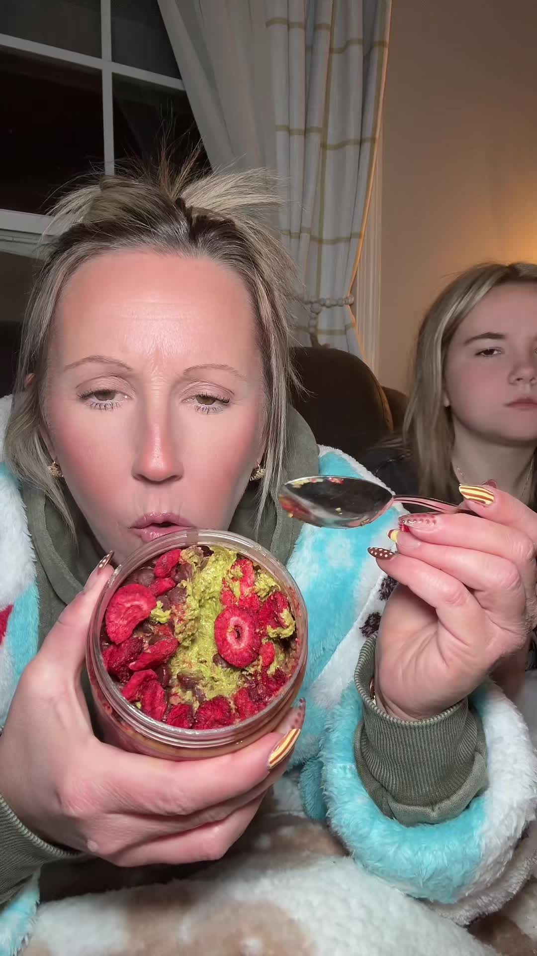 TikTok post by @its.msnicole for Nerdy Nuts. Caption reads: [...] or add it to your” wish list”🍓🍫🥜@Nerdy....