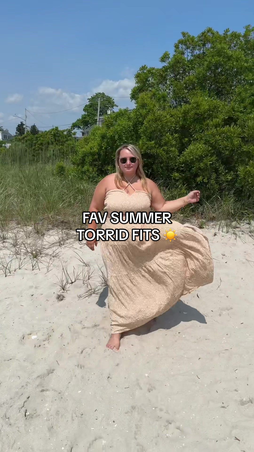 TikTok post by @thekatherinerae for Torrid. Caption reads: My Favorite Torrid Summer Outfits of the Season 🤩....