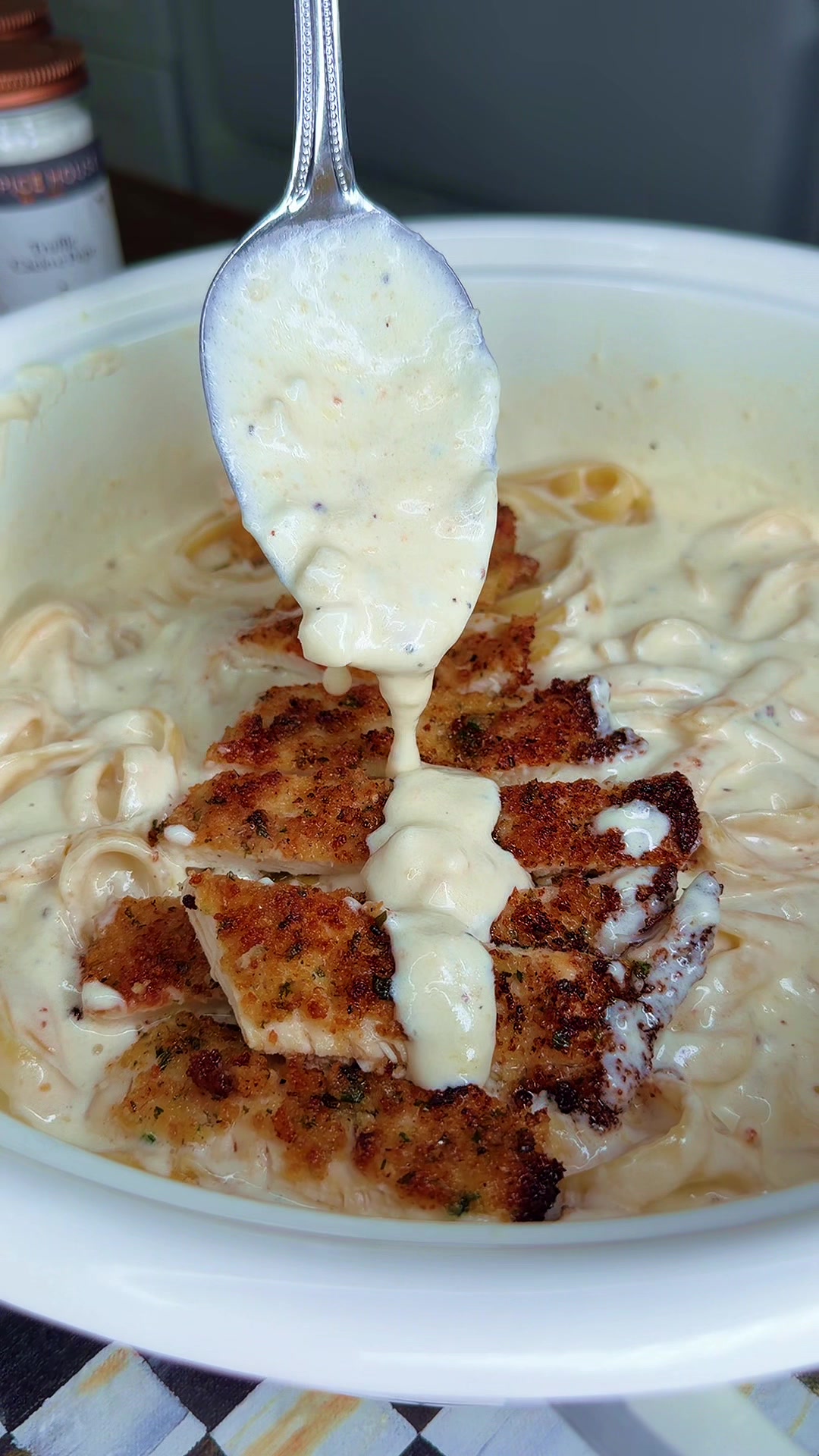 TikTok post by @melissajorealrecipes for The Spice House. Caption reads: [...] Sauce that tastes gourmet using @The Spice....