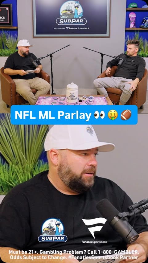Instagram post by @golf_subpar for Fanatics. Caption reads: The NFL parlay this week on @fanaticssportsbook:
....
