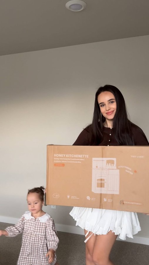 Instagram post by @llozynskaa for Tiny Land. Caption reads: @tinylandus Little Chef’s First Kitchen 
A [...].