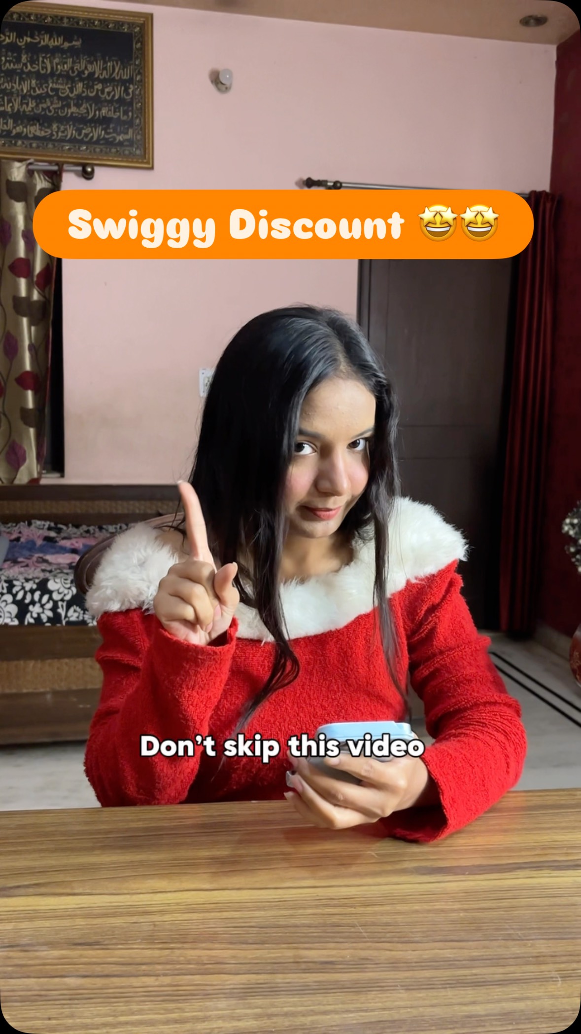 Instagram post by @i_am_mehek_ for Swiggy. Caption reads: Jab Swiggy pe discount milta hai na… bhookh apne....