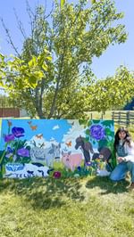 Instagram post by @briony for TELUS. Caption reads: @pegasussanctuary was looking for a mural, so I....