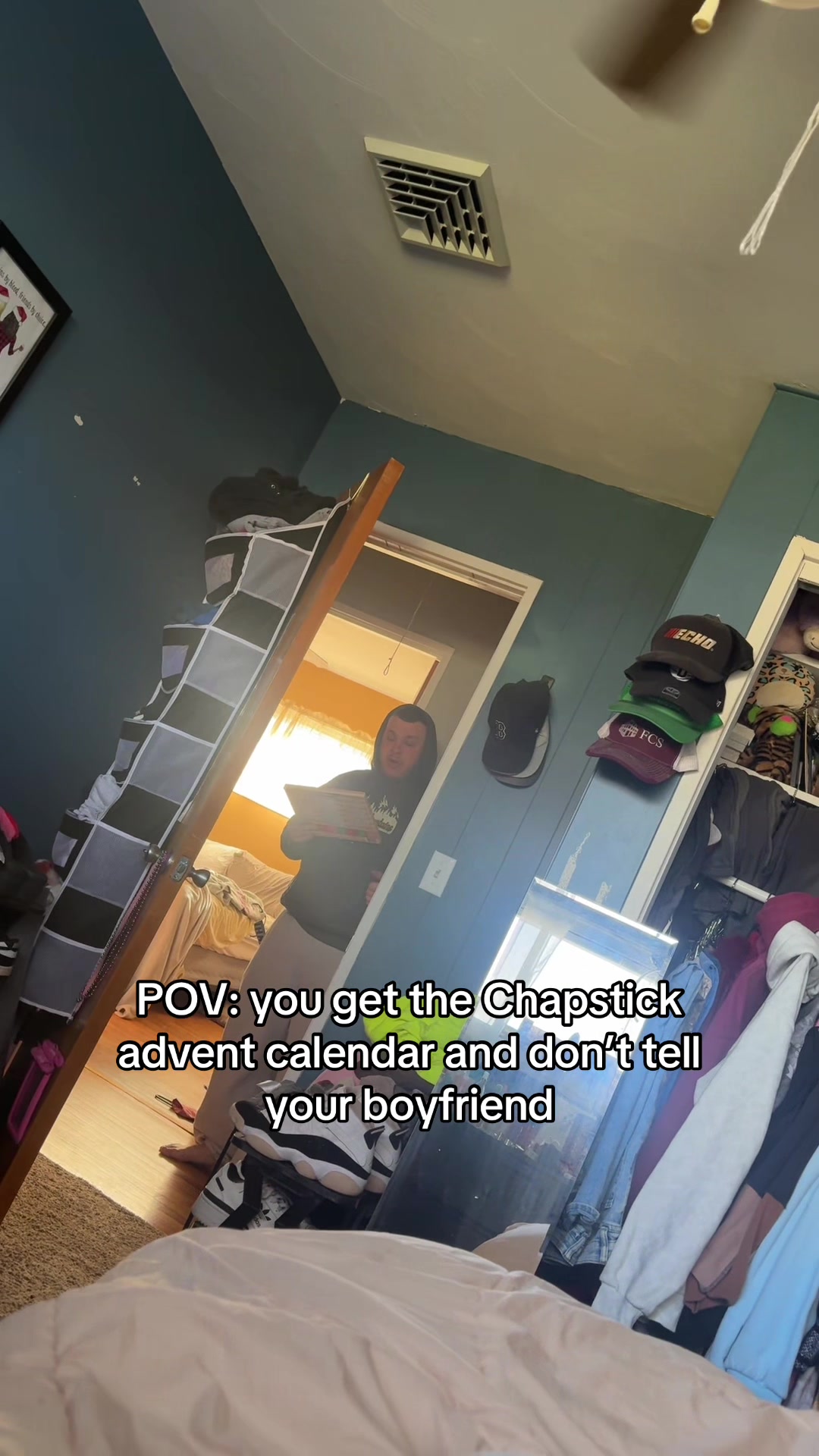 TikTok post by @emma.ry for ChapStick. Caption reads: 8 holiday chapsticks and 4 original ones🤩👄....