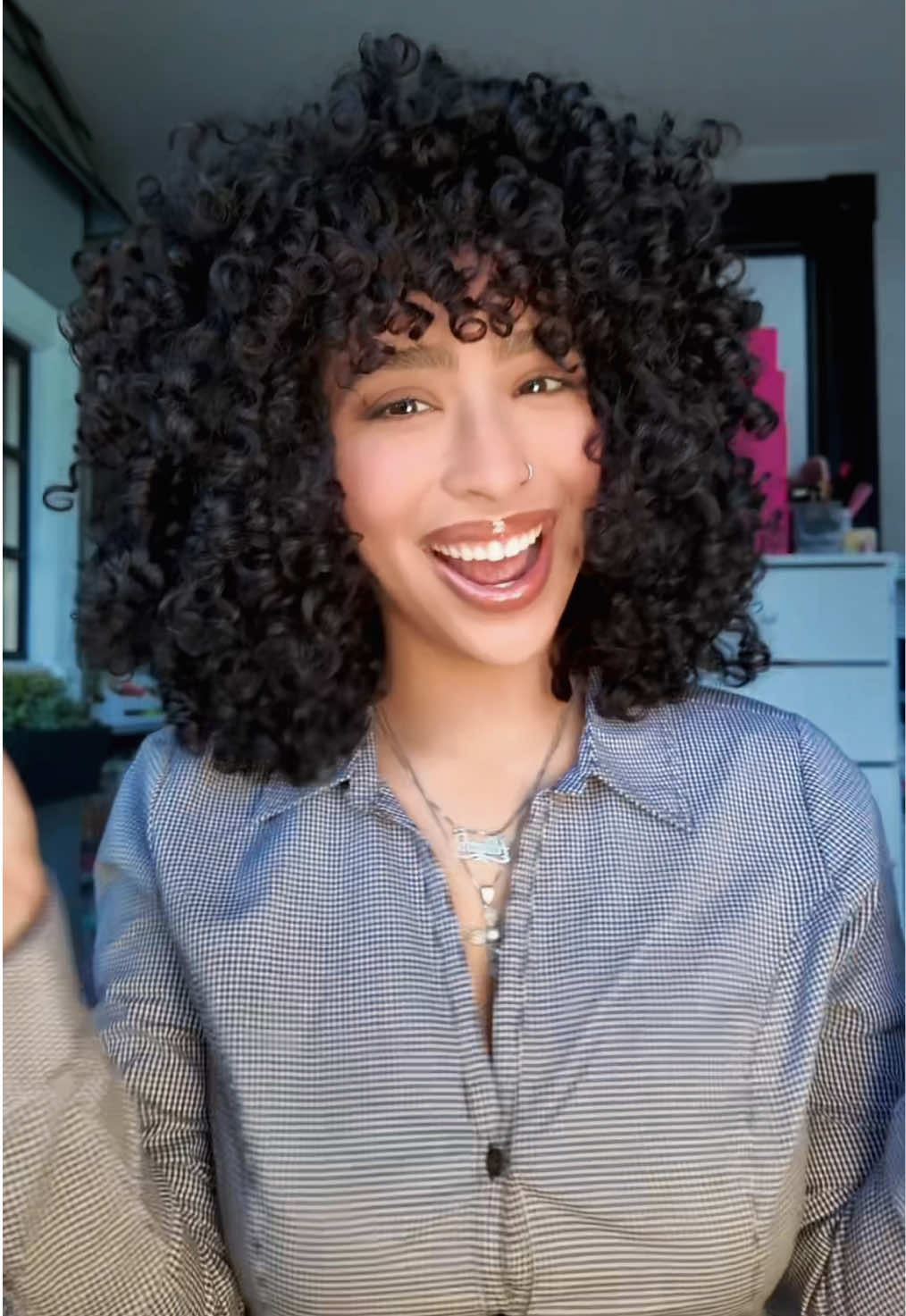TikTok post by @a1iyahhh for Israel Police (Arabic). Caption reads: get into the curlsss 🙂‍↔️ @AG Care is my holy....