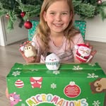 Instagram post by @life.with.three.girls.and.me for Squishmallows. Caption reads: The countdown to Christmas just got a whole lot....