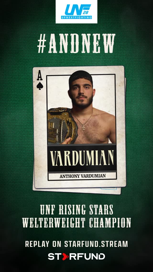 Instagram post by @armeniansportsnews for Up Next Fighting. Caption reads: Your winner... #AndNEW #RisingStars Welterweight....
