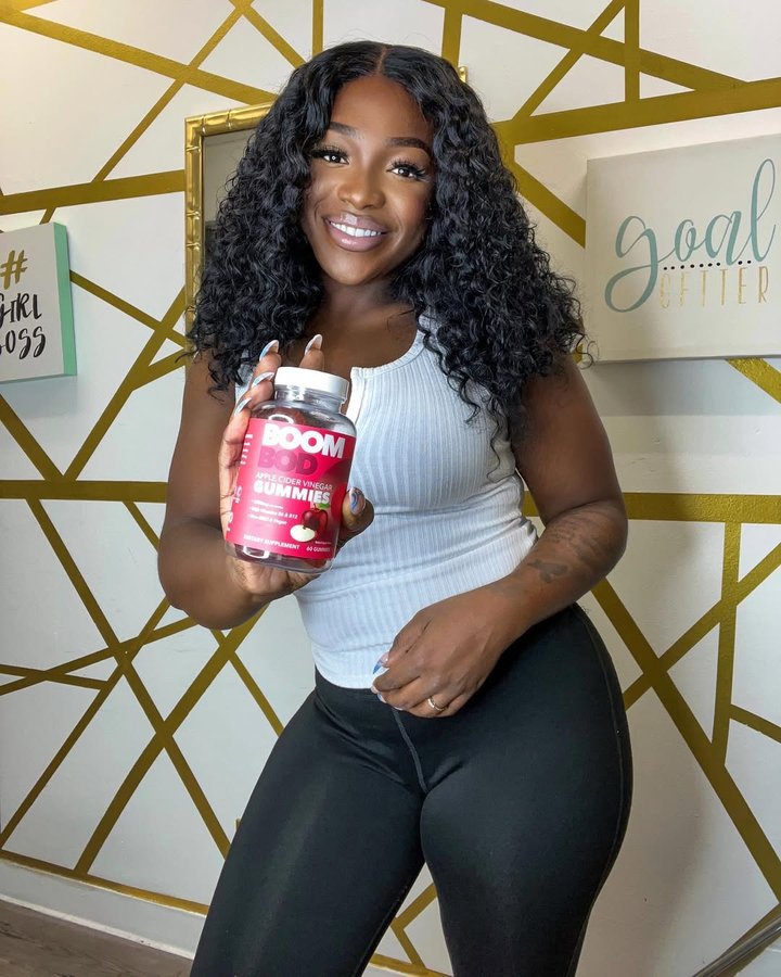 Instagram post by @shaniquejavelle for BOOMBOD. Caption reads: #ad Super Excited! I just received my @boombod ACV....