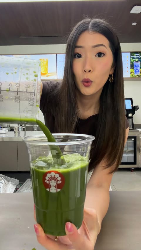 Instagram post by @itshelenmelon for CHAGEE. Caption reads: making every single tea drink at CHAGEE HQ!!! i....