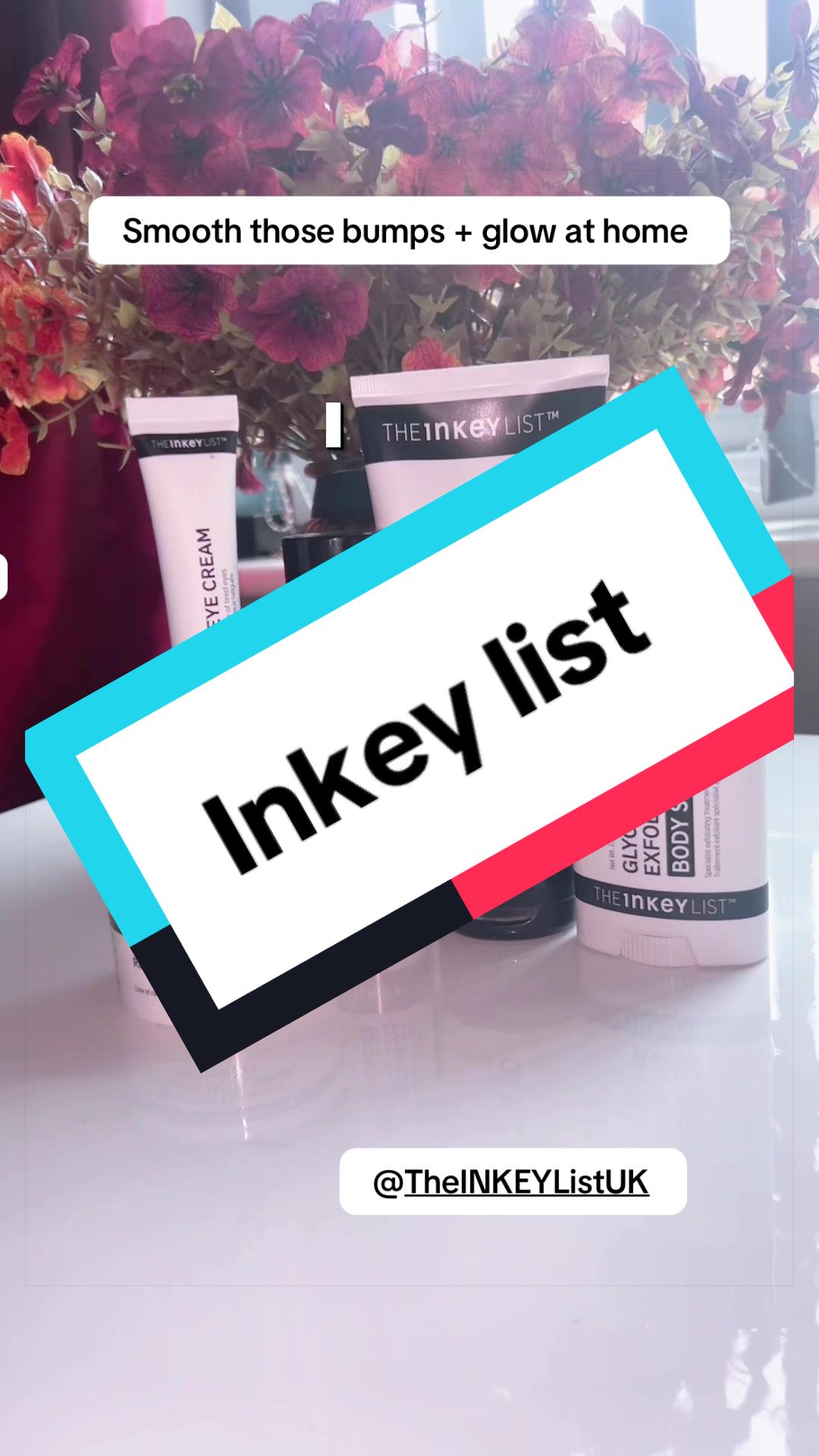 TikTok post by @salla_bella_donna for Theinkeylist. Caption reads: [...] #skincare #skinprep #theinkeylist.