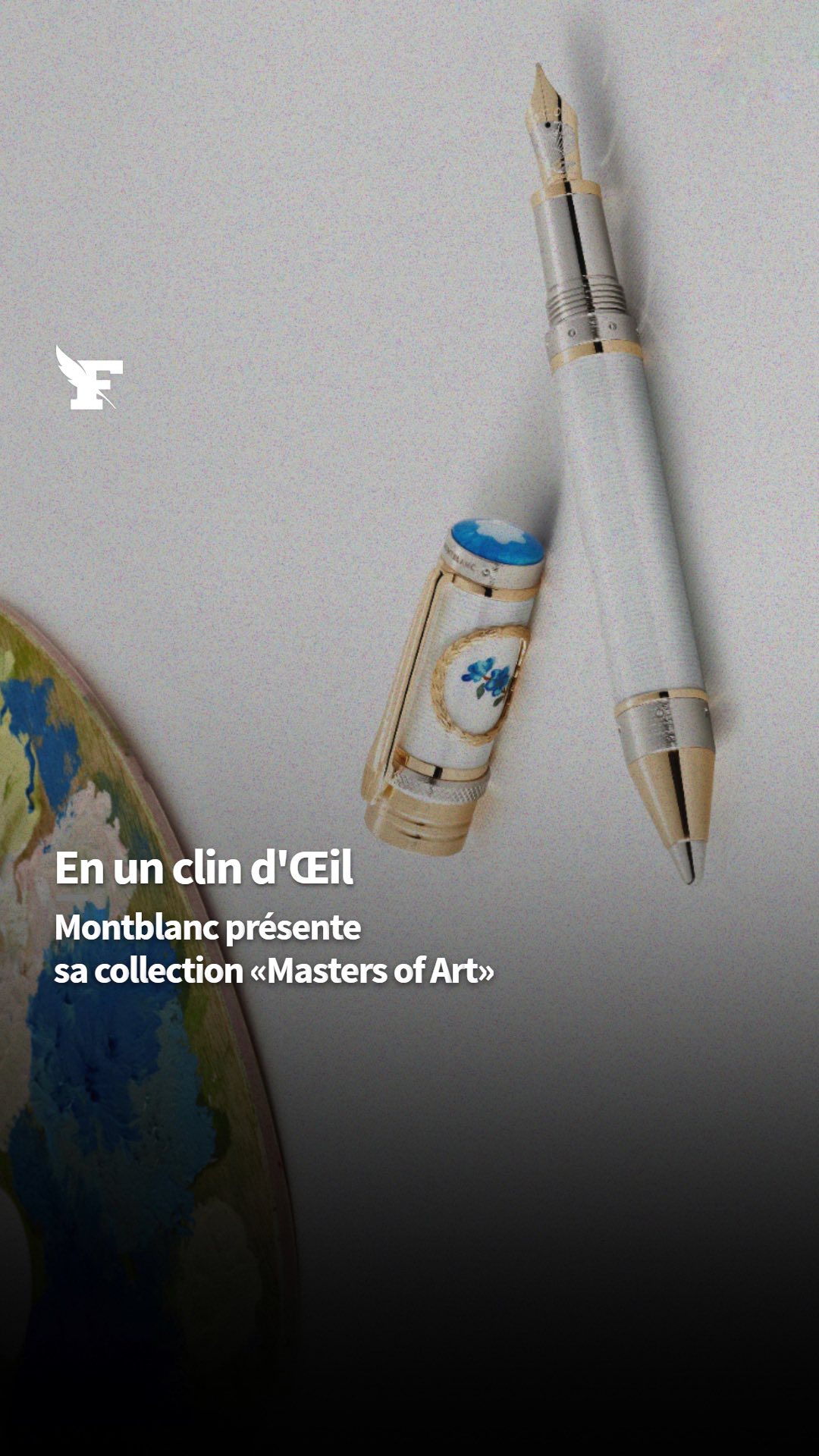 Instagram post by @lefigarostyle for Montblanc. Caption reads: La collection Masters of Art de Montblanc rend....