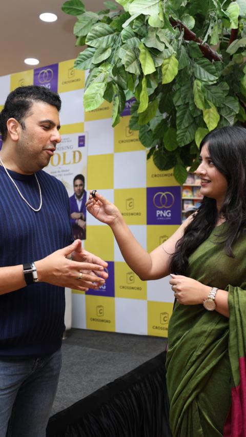 Instagram post by @sanikakelkar for PNG Jewellers. Caption reads: It was brilliant to witness a conversation between....