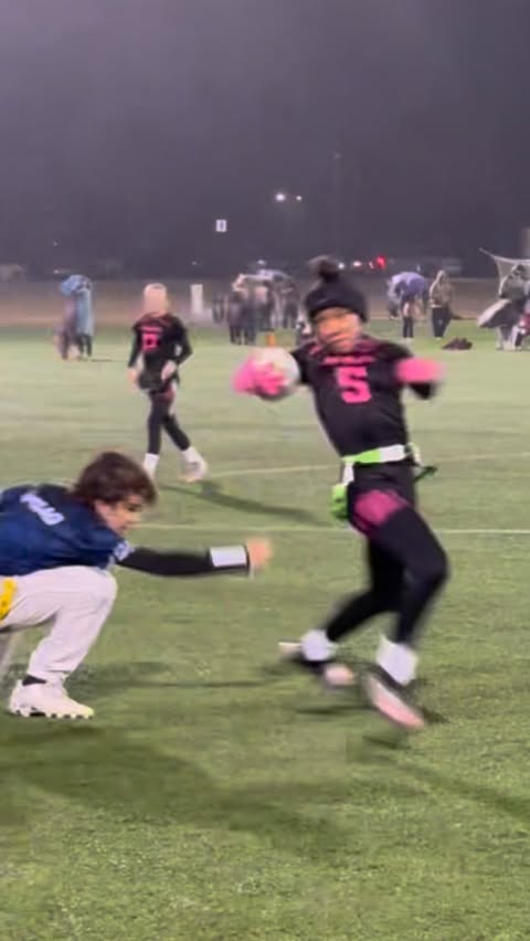 Instagram post by @yanasoflyy for DICK'S Sporting Goods. Caption reads: Rain , Sleet , or Snow ❄️🩷🏈

#explore #fyp....