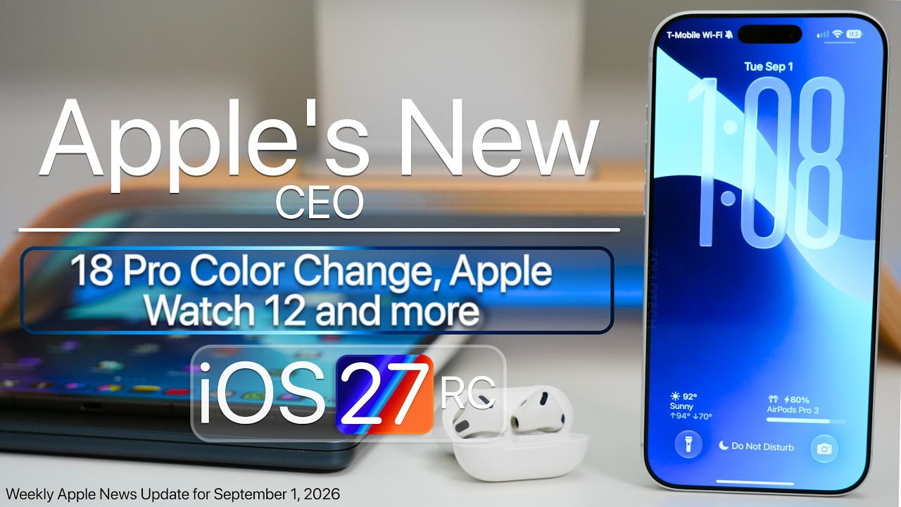 YouTube post by @zollotech for Howl. Caption reads: Apple's New CEO! , iPhone 18 Pro Color Change and....