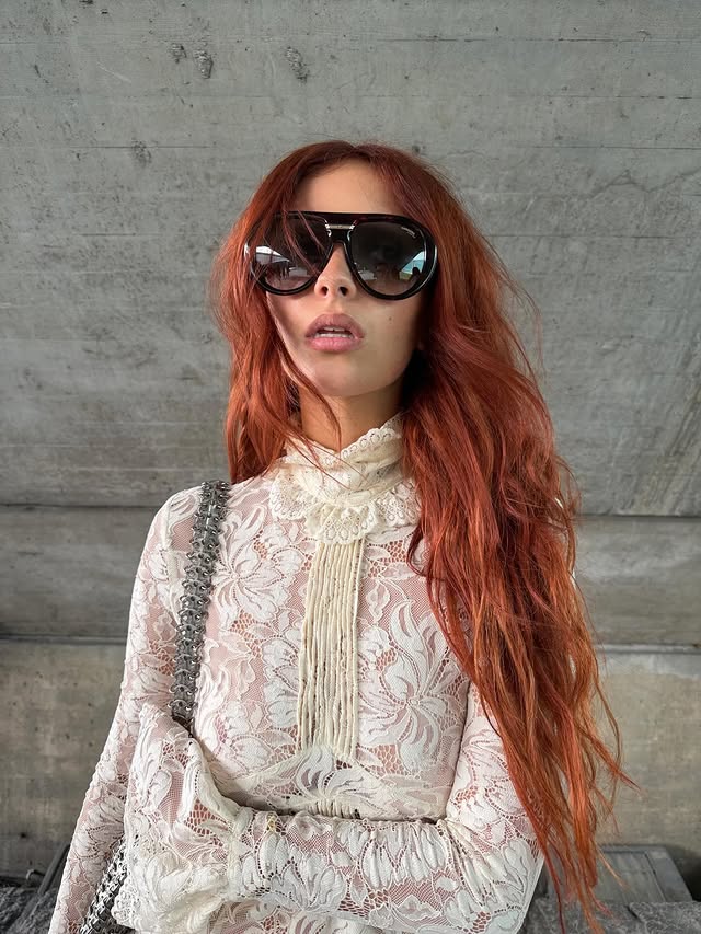 Instagram post by @mariegaguech for Carrera Eyewear. Caption reads: My fashion week date @carrera 💋 Publicité.